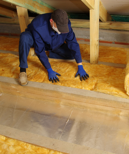 man prepping for insulation foam mattoon il