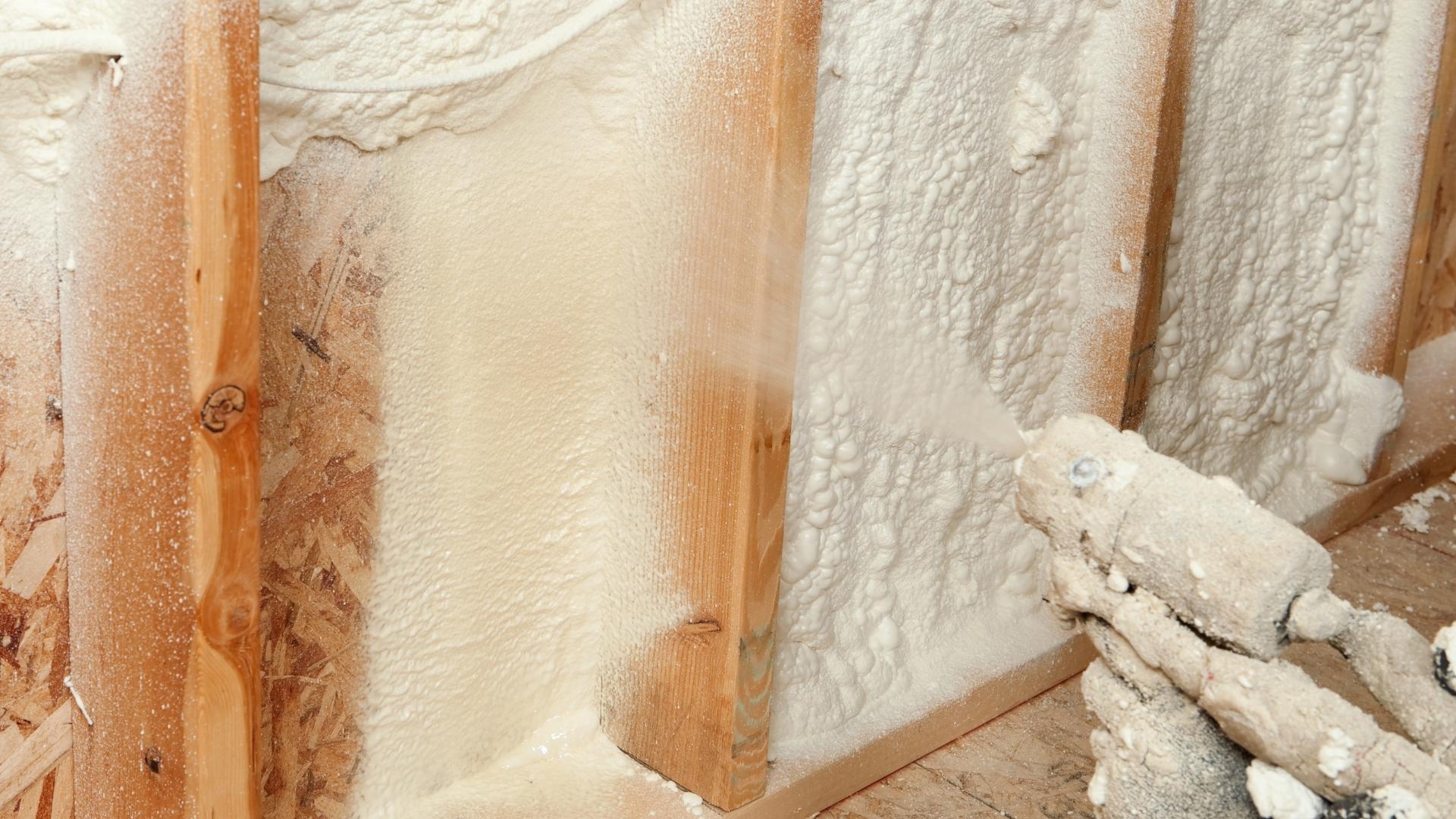 spraying foam insulation at house interiors effingham il